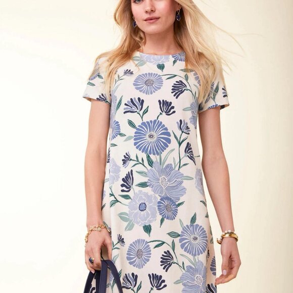 🌸 Spartina 449 Tahlia Jersey Dress – Ogeechee Daisy – Size Large - Picture 2 of 6